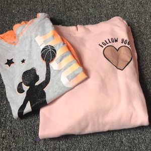 Justice shirt and sweatshirt